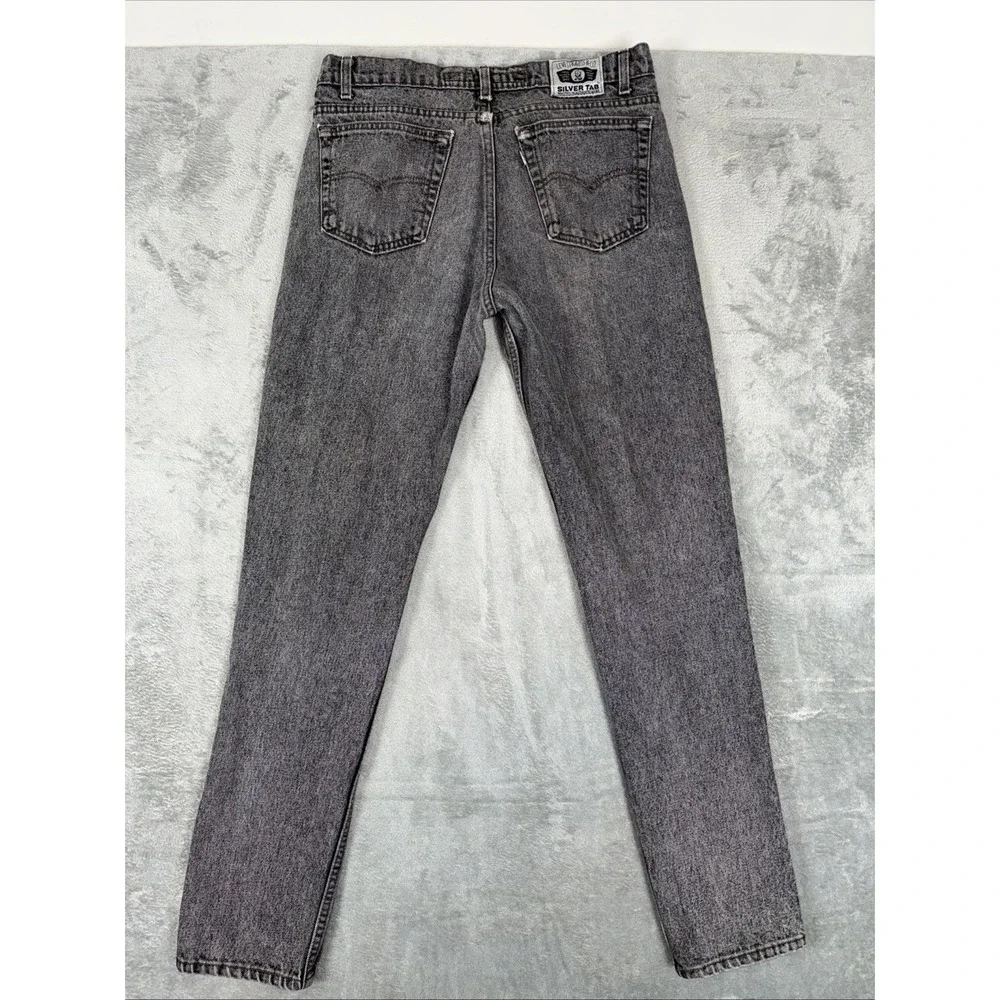 vintage levi's 512 silver tab denim jeans‎ size 34x33 acid wash black grunge 90s